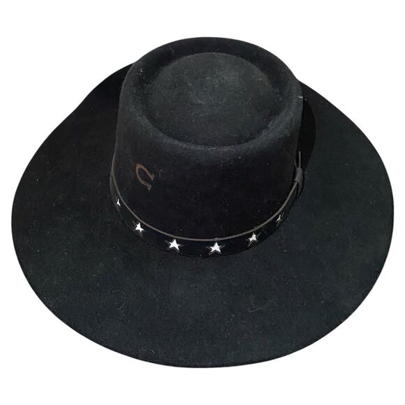 Charlie 1 Horse Cosmic Cowgirl Black Felt Hat Wool Cowboy Large Star Stud